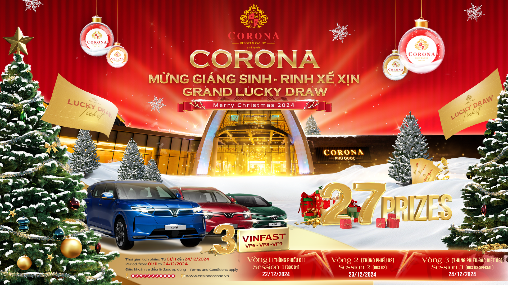 Chương trình ưu đãi lớn dịp cuối năm tại Corona Resort & Casino Phú Quốc